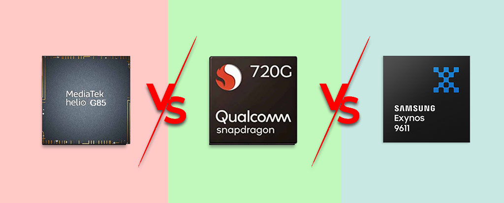 Mediatek Helio G85 vs Snapdragon 720G vs Exynos 9611 Specification Comparison