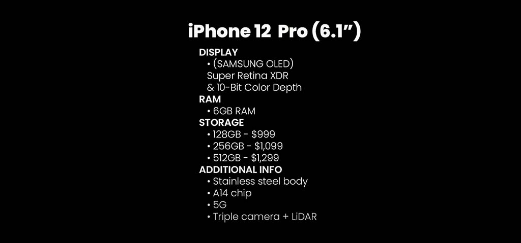 Apple iPhone 12 Pro Specification
