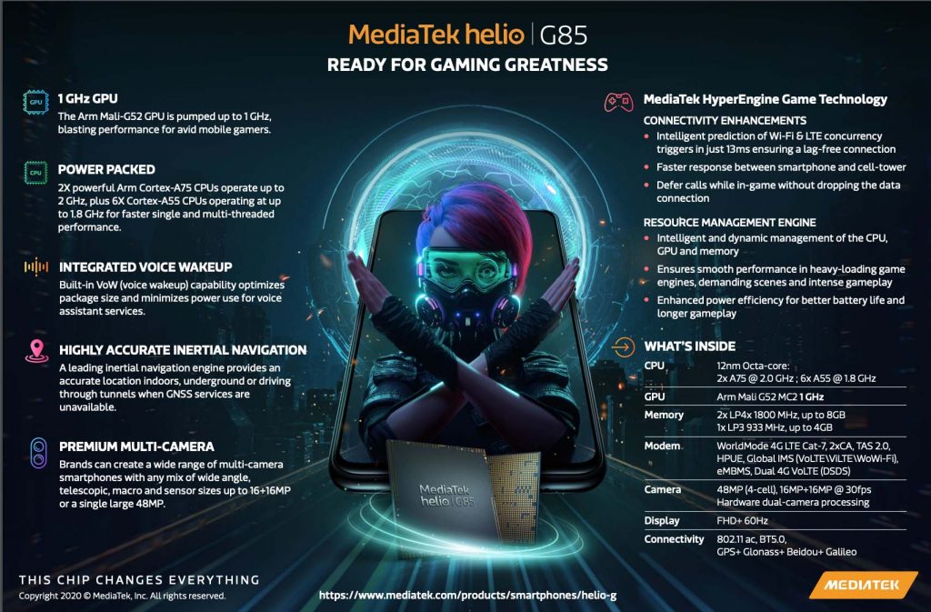 Mediatek Helip G85 specification