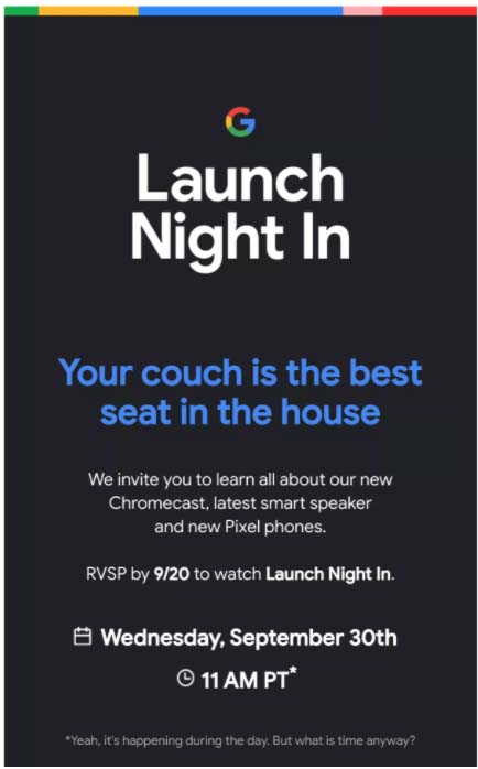 Google Pixel 5 Launch Date | Google Pixel 5 launch invite